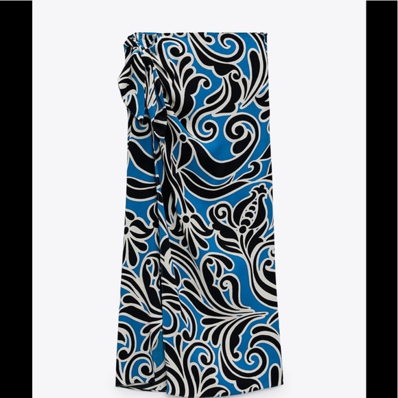 Zara Skirts Zara Set Printed Wrap Skirt And Draped Top Poshmark